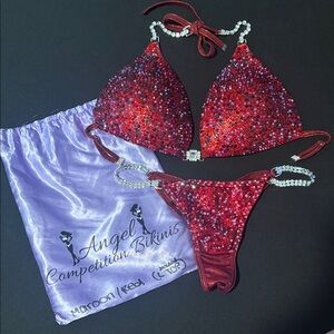 Angel Competition Bikinis Maroon Stage Bikini